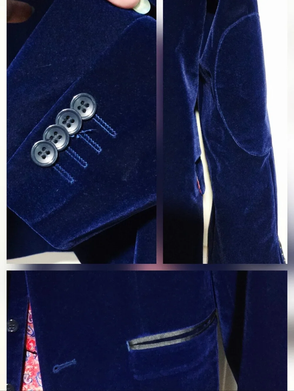 Isaac Mizrahi Boys Cobalt Velvet 3 Piece Suit Slim Fit Blazer Vest Pants Holiday
